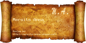 Mersits Anna névjegykártya